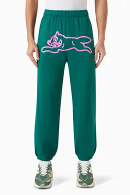Buy Ice Cream Green Running Dog Sweatpants in Cotton Loopback