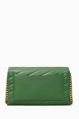 Tory burch kira chevron quilted hotsell leather wallet on a chain