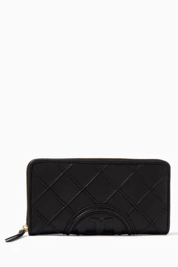 Buy Tory Burch Black Fleming Soft Zip Continental Wallet in