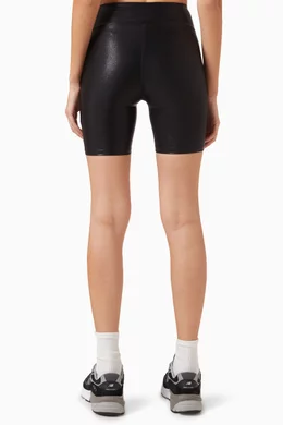 Buy Heroine Sport Black Marvel Biker Shorts in Metallic nylon for