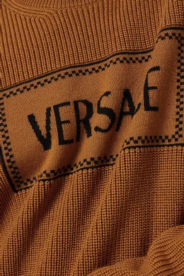Buy Versace Multicolour 90S Vintage Logo Sweater in Wool Knit for
