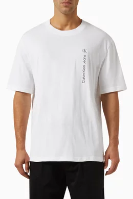 Buy Calvin Klein Jeans White Oversized fit T shirt in Cotton jersey for Men in UAE Ounass