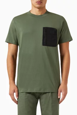 Buy Calvin Klein Jeans Green Pocket T shirt in Cotton for Men in UAE