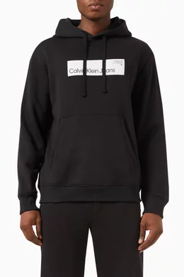 Calvin klein black logo hoodie store