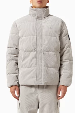Buy Calvin Klein Jeans Grey Puffer Jacket in Corduroy for Men in UAE Ounass