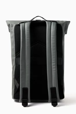 Buy Calvin Klein Green Roll Top Backpack in Textured Faux Leather