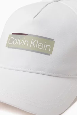 Buy Calvin Klein White Layered Logo Baseball Cap in Polyester for