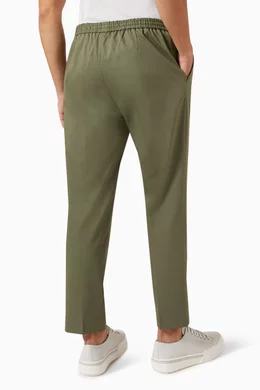 Buy Calvin Klein Green Minimal Drawstring Pants in Viscose Blend