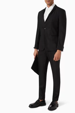 Buy Calvin Klein Black Slim Tuxedo Blazer in Wool for Men in UAE Ounass