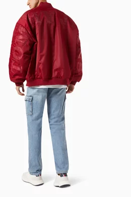 Buy Tommy Jeans Red Padded Tonal Appliqu Bomber Jacket in