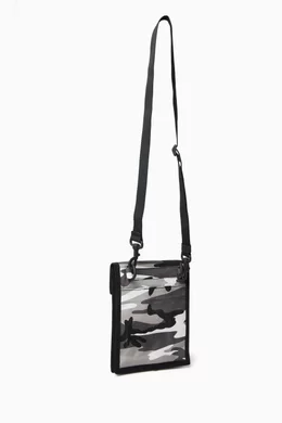 Nylon camo top crossbody bag
