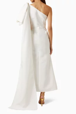 One shoulder dress with top bow