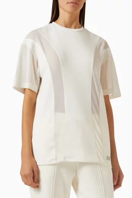 Buy The Giving Movement Neutral Oversized Mesh T shirt in