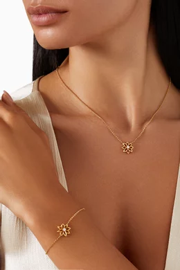 Buy Samra Gold Lotus Flower Diamond Necklace in 18kt Gold for