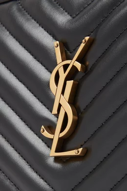 Buy SAINT LAURENT Black Lou Camera Shoulder Bag in Quilted Leather