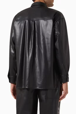 Oversized hot sale leather shirt