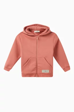Buy The Giving Movement Pink Eco print Logo Zipped Hoodie in
