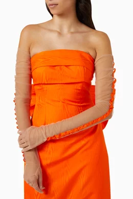 Orange strapless maxi dress 2025