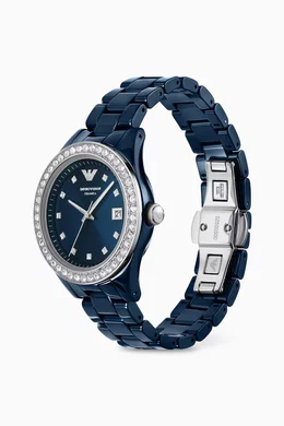 Buy Emporio Armani Blue Leo Quartz Watch 36mm for Women in UAE
