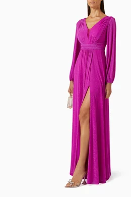 Hot pink sale long sleeve dress