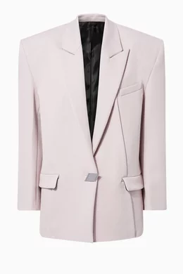 Buy The Attico Pink Oversized Tailored Blazer in Wool blend for Women in UAE Ounass