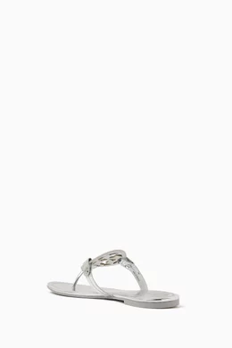 Tory burch silver top metallic miller sandals