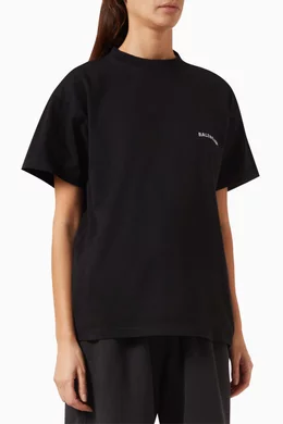 Buy Balenciaga Black Medium Fit T shirt in Cotton jersey for Women