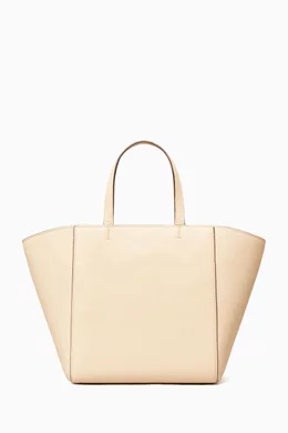 Buy Tory Burch White McGraw Tote Bag in Pebbled Leather for Women