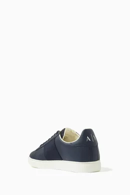 Blue outlet leather sneakers