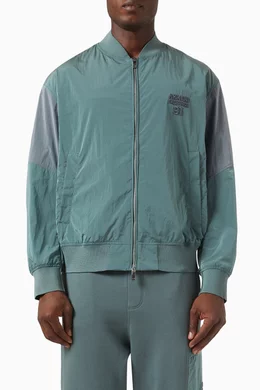 Buy Armani Exchange Green AE Logo Bomber Jacket in Nylon for Men