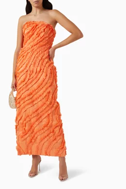 Orange on sale frill dress