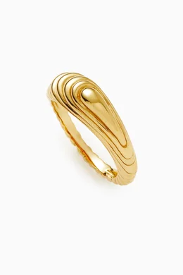 Buy Missoma Gold Wavy Ridge Stacking Ring in 18ct Recycled Gold