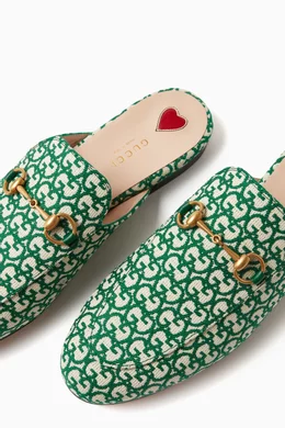Gucci princetown canvas slippers on sale