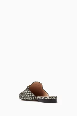 Buy Gucci Black Princetown Slippers in GG Jacquard for Women in