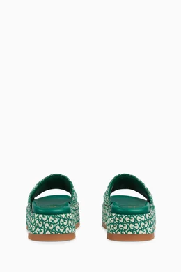 Gucci canvas platform online slide sandals