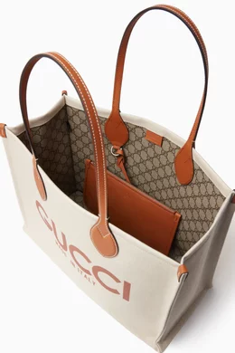 Gucci top print tote