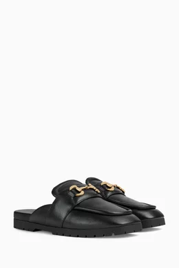 Buy Gucci Black GG Horsebit Slippers in Leather for Men in UAE