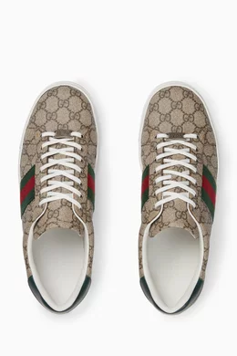 Buy Gucci Brown Ace Sneakers in GG Supreme Canvas for Men in UAE