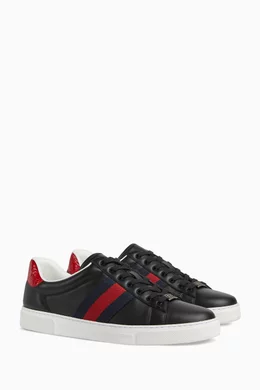 Buy Gucci Black Ace Sneakers in Leather for Men in UAE Ounass