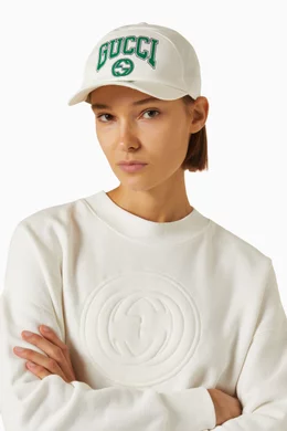 Gucci logo print baseball cap online
