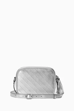 Buy Gucci Silver Small Blondie Crossbody Bag in Leather for Women