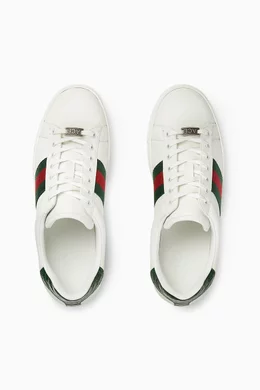 Buy Gucci White Ace Sneakers in Leather for Men in UAE Ounass