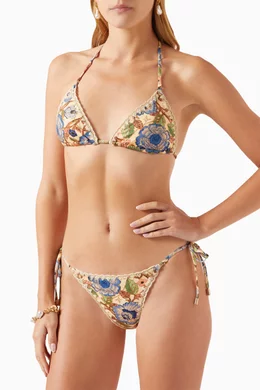 Buy Zimmermann Multicolour Junie Crochet Edge Bikini in Lycra for