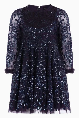 Buy Needle Thread Blue Victorian Wreath Gloss Dress in Tulle for
