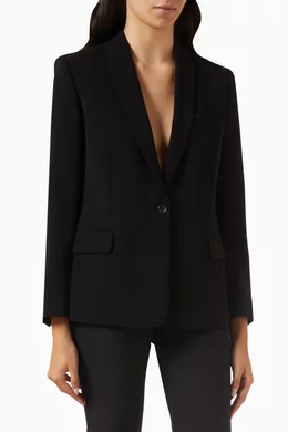 Black crepe store tailored blazer