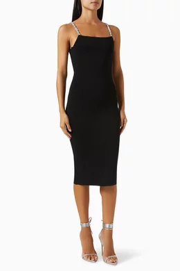 Alice and olivia black top slip dress
