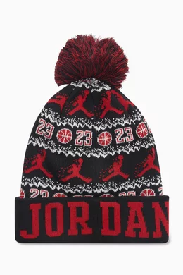 Buy Jordan Black All over Print Peak Beanie Hat for Men in UAE