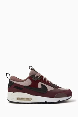 Buy Nike Burgundy Air Max 90 Futura Sneakers in Suede for