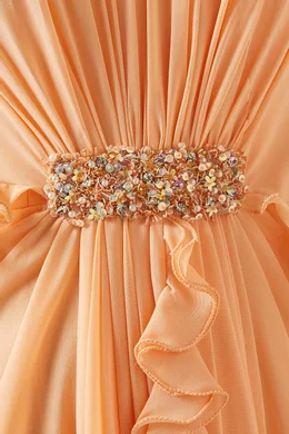 Orange cape dress top