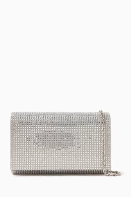 Buy Ren Caovilla Grey Aida Crystal embellished Clutch Bag in